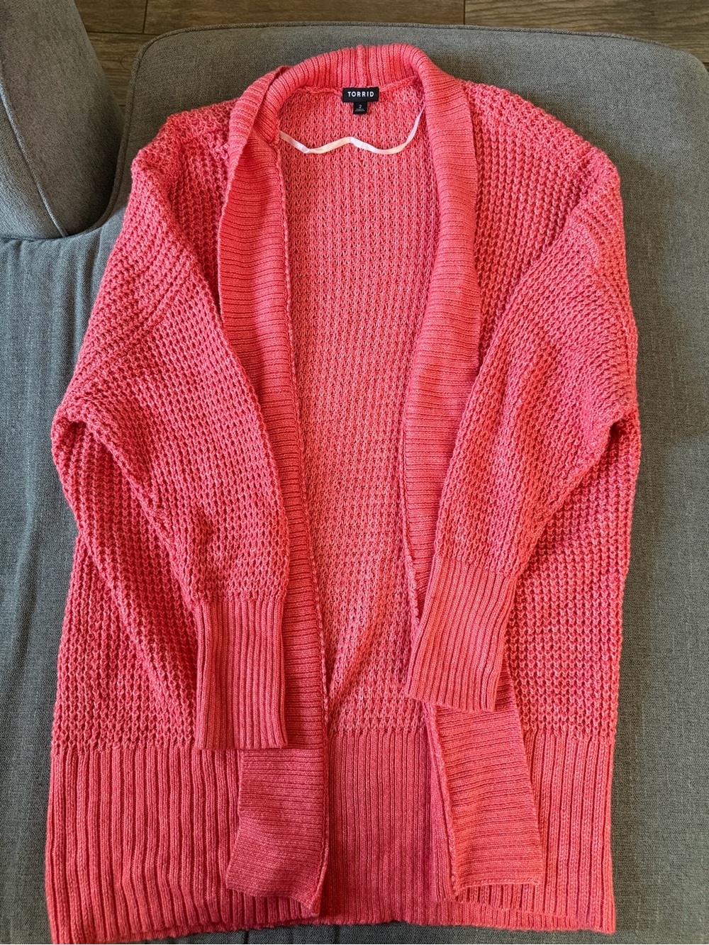 torrid Coral Open-Front Chunky Knit Cardigan